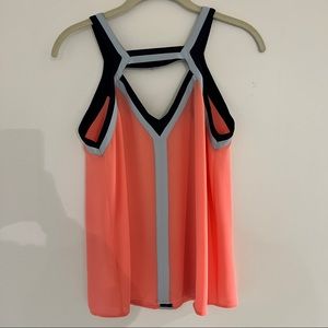 BCBG pink geometric tank XS